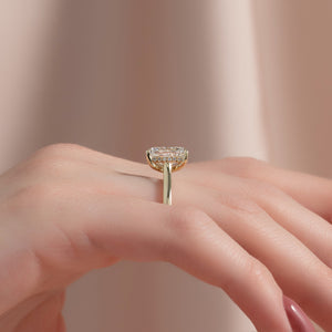 The Natalie Set With A 1 Carat Elongated Cushion Lab Diamond
