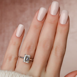 The Natalie Set With A Emerald Moissanite