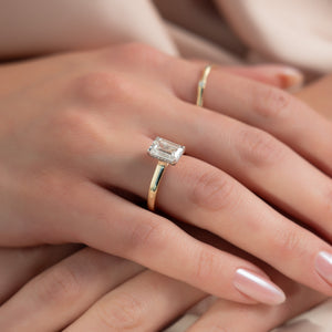 The Natalie Set With A Emerald Moissanite