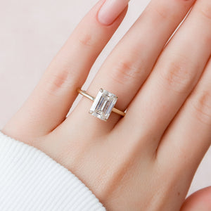 The Natalie Set With A 3 Carat Emerald Lab Diamond