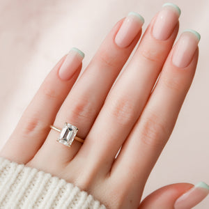 The Natalie Set With A Emerald Moissanite