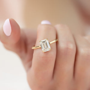 The Natalie Set With A Emerald Moissanite