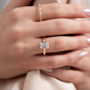 The Natalie Set With A 3 Carat Emerald Lab Diamond