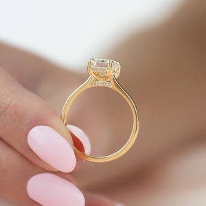 The Natalie Set With A 3 Carat Emerald Lab Diamond