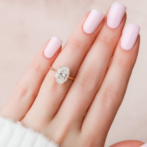 The Natalie Set With A 2.5 Carat Oval Lab Diamond