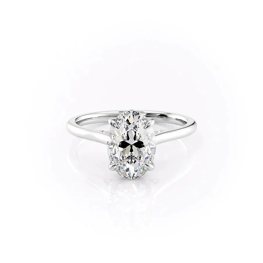 The Natalie Set With A 3.5 Carat Oval Moissanite