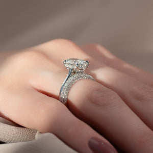 The Natalie Set With A 3 Carat Oval Lab Diamond