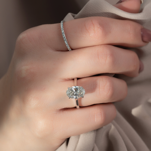 The Natalie Set With A 3 Carat Oval Lab Diamond