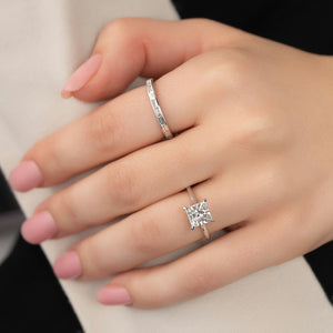 The Natalie Set With A 3 Carat Princess Lab Diamond