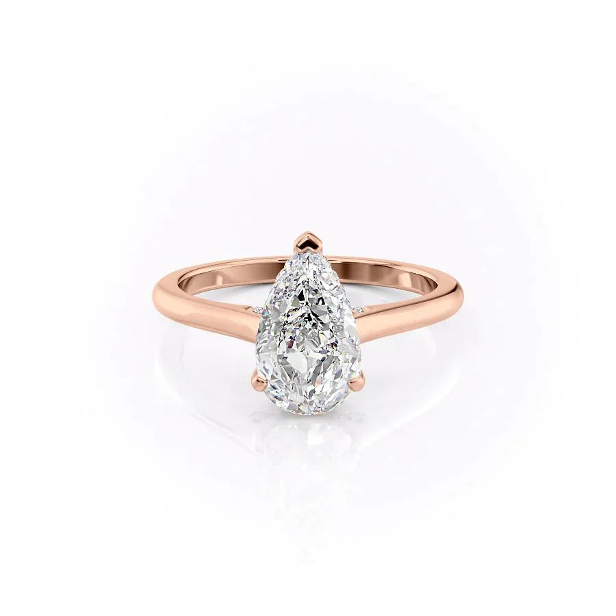 The Natalie Set With A 1 Carat Pear Lab Diamond