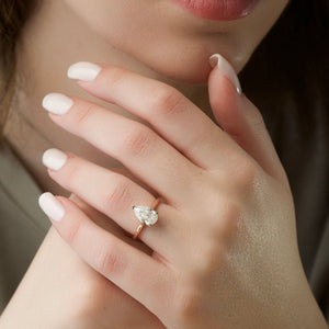 The Natalie Set With A Pear Moissanite