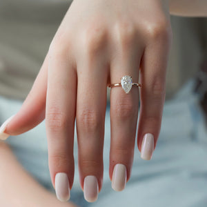 The Natalie Set With A 2 Carat Pear Lab Diamond