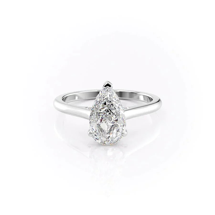 The Natalie Set With A 2.5 Carat Pear Lab Diamond