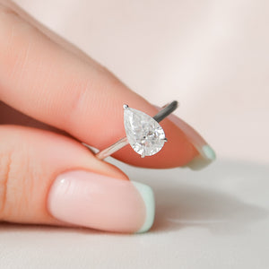 The Natalie Set With A 3 Carat Pear Lab Diamond