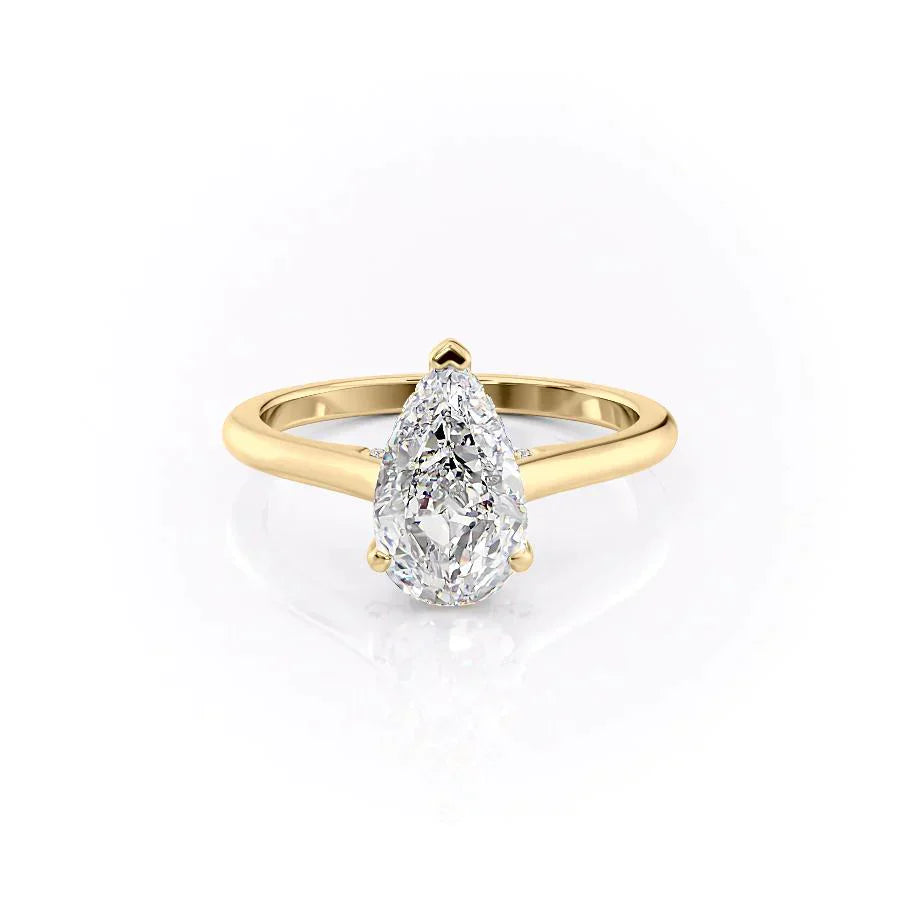 The Natalie Set With A 2.5 Carat Pear Moissanite