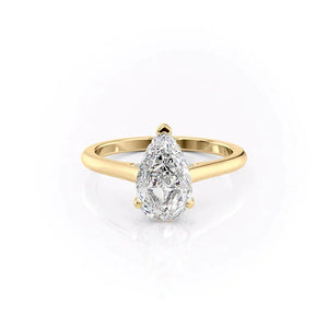 The Natalie Set With A 3.5 Carat Pear Moissanite