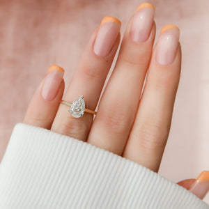 The Natalie Set With A 1 Carat Pear Lab Diamond