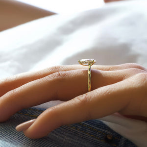 The Natalie Set With A 1 Carat Pear Lab Diamond