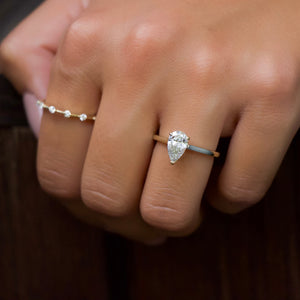 The Natalie Set With A 1 Carat Pear Lab Diamond