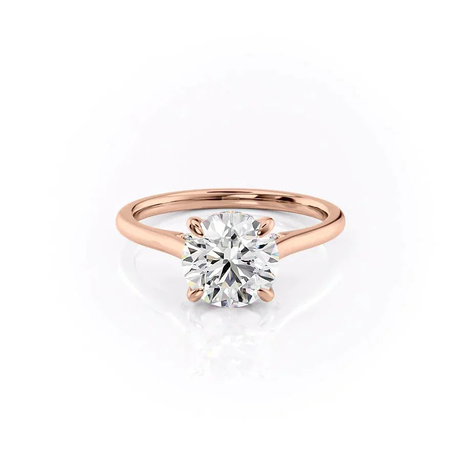 The Natalie Set With A 2.5 Carat Round Lab Diamond