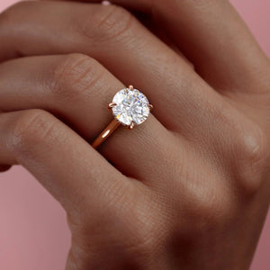 The Natalie Set With A 3 Carat Round Lab Diamond