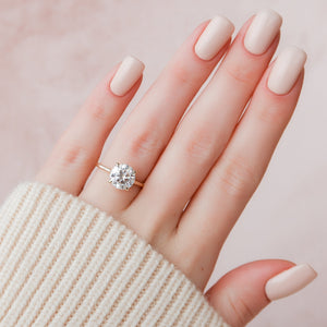 The Natalie Set With A 2.5 Carat Round Lab Diamond