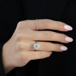 The Natalie Set With A 2.5 Carat Round Lab Diamond