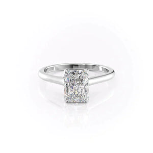 The Natalie Set With A 2.5 Carat Radiant Lab Diamond