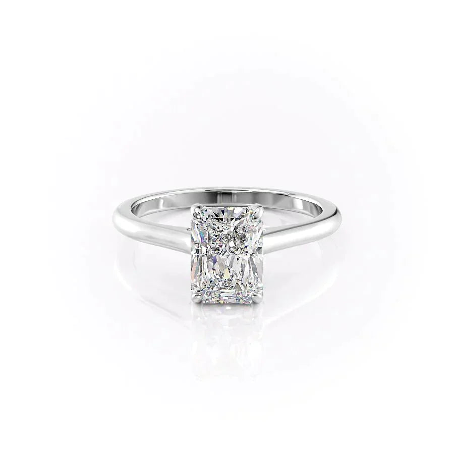 The Natalie Set With A 2.5 Carat Radiant Lab Diamond