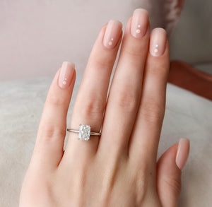 The Natalie Set With A 1 Carat Radiant Lab Diamond