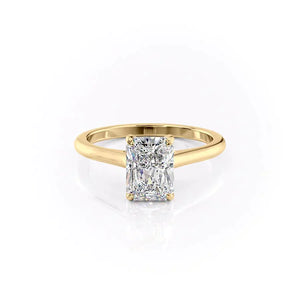 The Natalie Set With A 2.5 Carat Radiant Lab Diamond