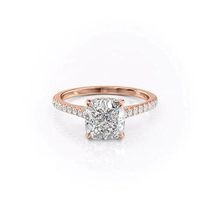 The Pave Natalie Set With A 1.5 Carat Cushion Moissanite