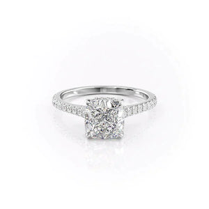 The Pave Natalie Set With A 1.5 Carat Cushion Moissanite