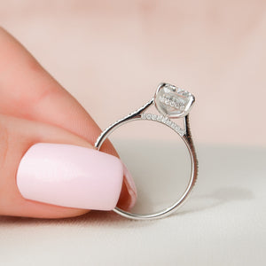 The Pave Natalie Set With A 3 Carat Cushion Lab Diamond