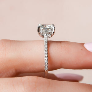 The Pave Natalie Set With A 3 Carat Cushion Lab Diamond