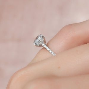 The Pave Natalie Set With A Cushion Moissanite