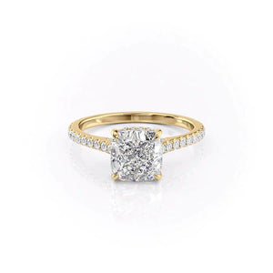 The Pave Natalie Set With A 3 Carat Cushion Lab Diamond