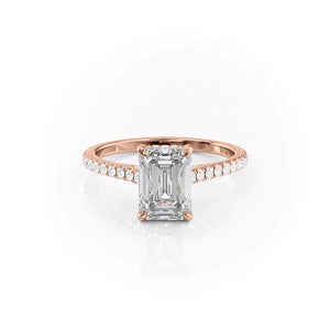 The Pave Natalie Set With A 1.5 Carat Emerald Lab Diamond
