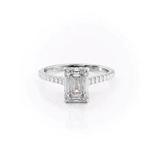 The Pave Natalie Set With A 1 Carat Emerald Lab Diamond
