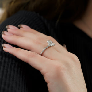 The Pave Natalie Set With A Emerald Moissanite
