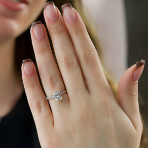 The Pave Natalie Set With A 2 Carat Emerald Lab Diamond