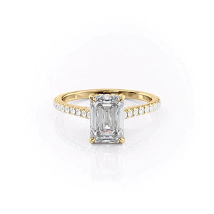 The Pave Natalie Set With A 2 Carat Emerald Lab Diamond