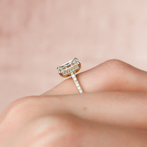 The Pave Natalie Set With A Emerald Moissanite
