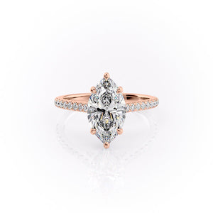 The Pave Natalie Set With A 4.5 Carat Marquise Moissanite