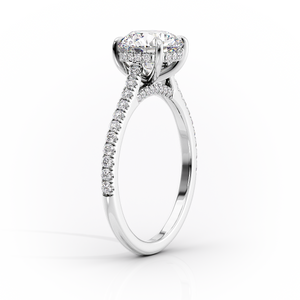 The Pave Natalie Set With A 1.5 Carat Marquise Lab Diamond