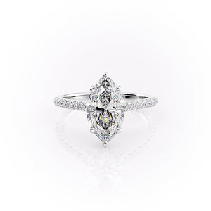 The Pave Natalie Set With A 1 Carat Marquise Lab Diamond