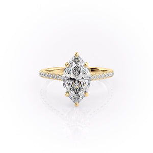 The Pave Natalie Set With A 1 Carat Marquise Lab Diamond