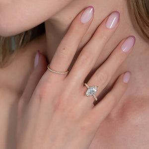 The Pave Kamellie Set With A Marquise Moissanite