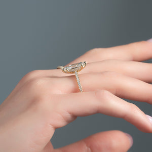 The Pave Kamellie Set With A Marquise Moissanite