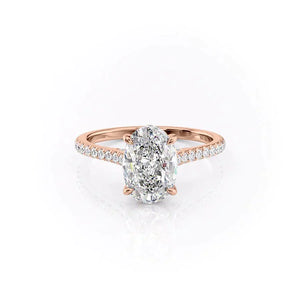 The Pave Natalie Set With A 2.5 Carat Oval Lab Diamond